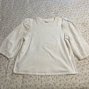 A New Day white eyelet sleeve Top